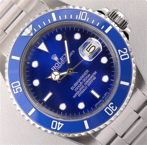 rolex blue steel submariner|used rolex submariner for sale.